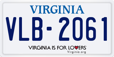 VA license plate VLB2061