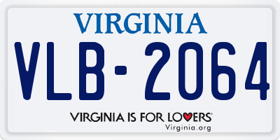 VA license plate VLB2064