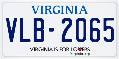 VA license plate VLB2065