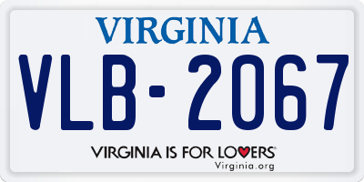 VA license plate VLB2067