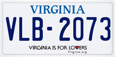 VA license plate VLB2073