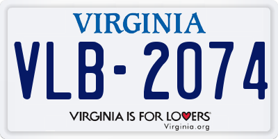VA license plate VLB2074