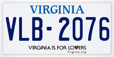 VA license plate VLB2076