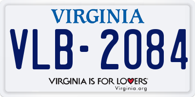 VA license plate VLB2084