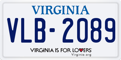 VA license plate VLB2089