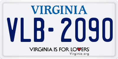 VA license plate VLB2090