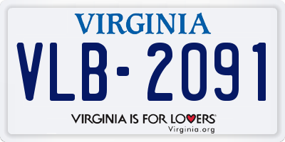 VA license plate VLB2091