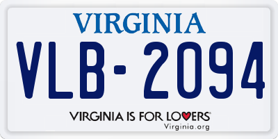 VA license plate VLB2094
