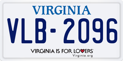 VA license plate VLB2096
