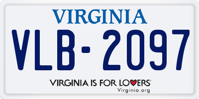 VA license plate VLB2097