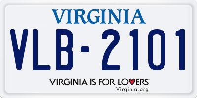 VA license plate VLB2101