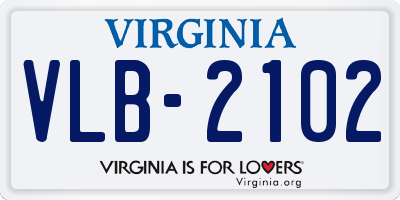 VA license plate VLB2102