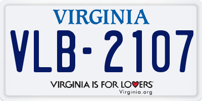 VA license plate VLB2107