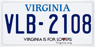 VA license plate VLB2108