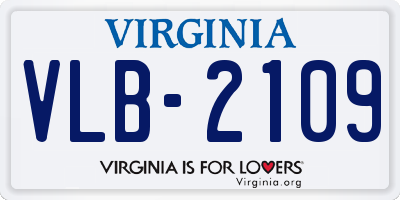 VA license plate VLB2109