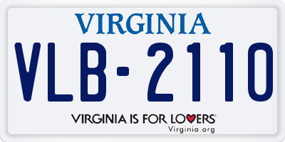 VA license plate VLB2110