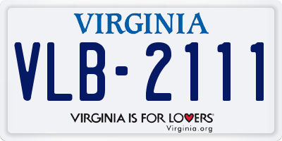 VA license plate VLB2111