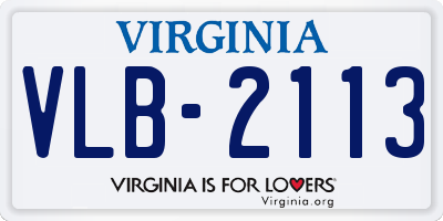 VA license plate VLB2113