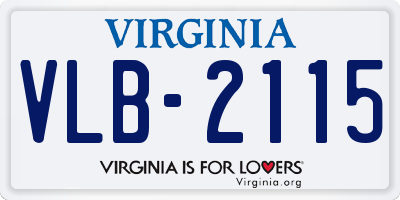 VA license plate VLB2115