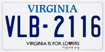 VA license plate VLB2116