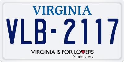 VA license plate VLB2117
