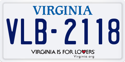 VA license plate VLB2118
