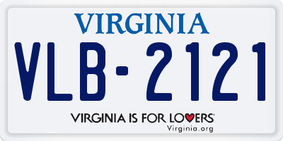 VA license plate VLB2121