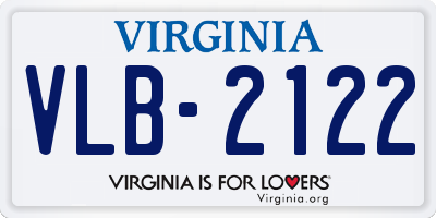 VA license plate VLB2122