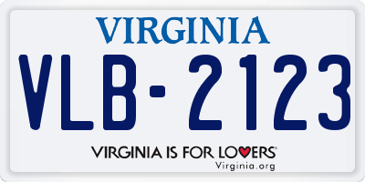 VA license plate VLB2123
