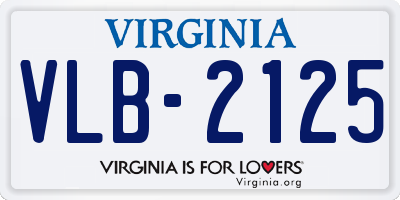 VA license plate VLB2125