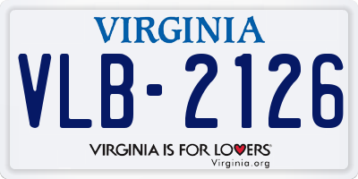 VA license plate VLB2126