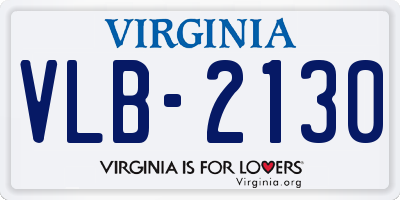 VA license plate VLB2130