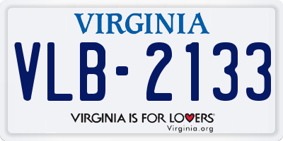 VA license plate VLB2133