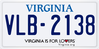 VA license plate VLB2138