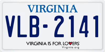 VA license plate VLB2141