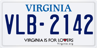 VA license plate VLB2142