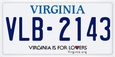 VA license plate VLB2143
