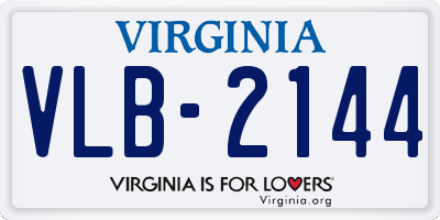 VA license plate VLB2144