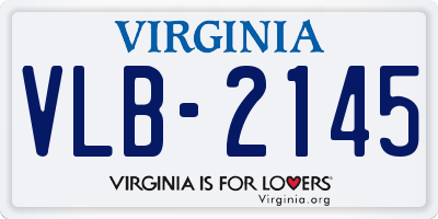 VA license plate VLB2145