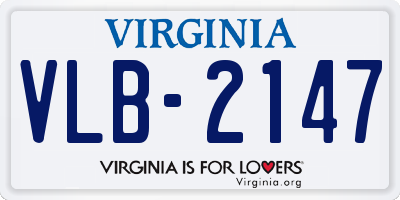 VA license plate VLB2147
