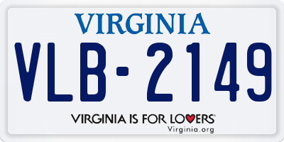 VA license plate VLB2149