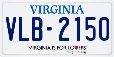 VA license plate VLB2150