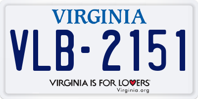 VA license plate VLB2151
