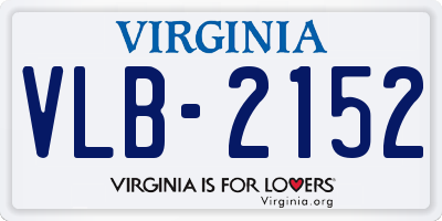 VA license plate VLB2152