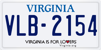 VA license plate VLB2154