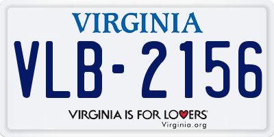 VA license plate VLB2156