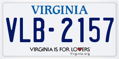 VA license plate VLB2157
