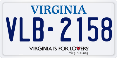 VA license plate VLB2158