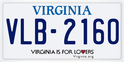 VA license plate VLB2160