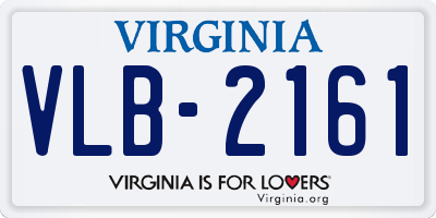 VA license plate VLB2161